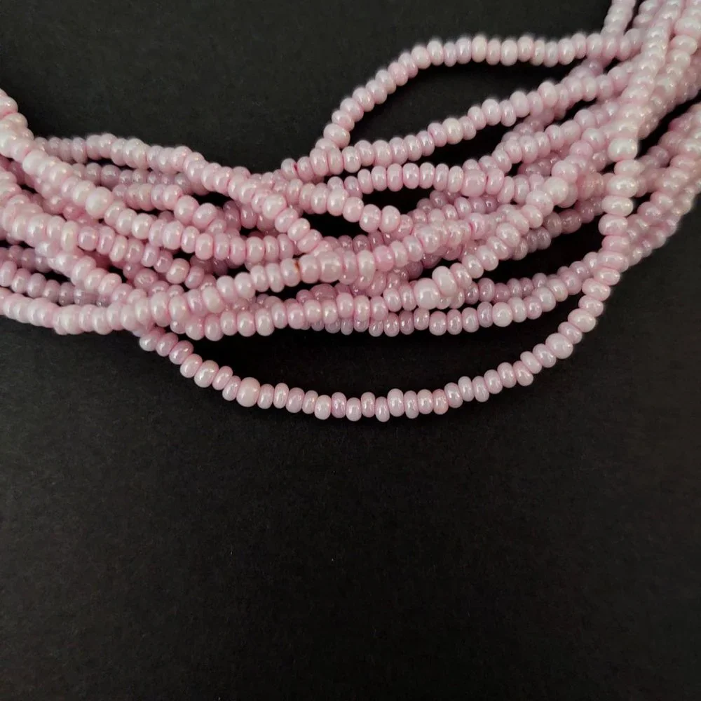 Ballet pink multi strand seed bead necklace